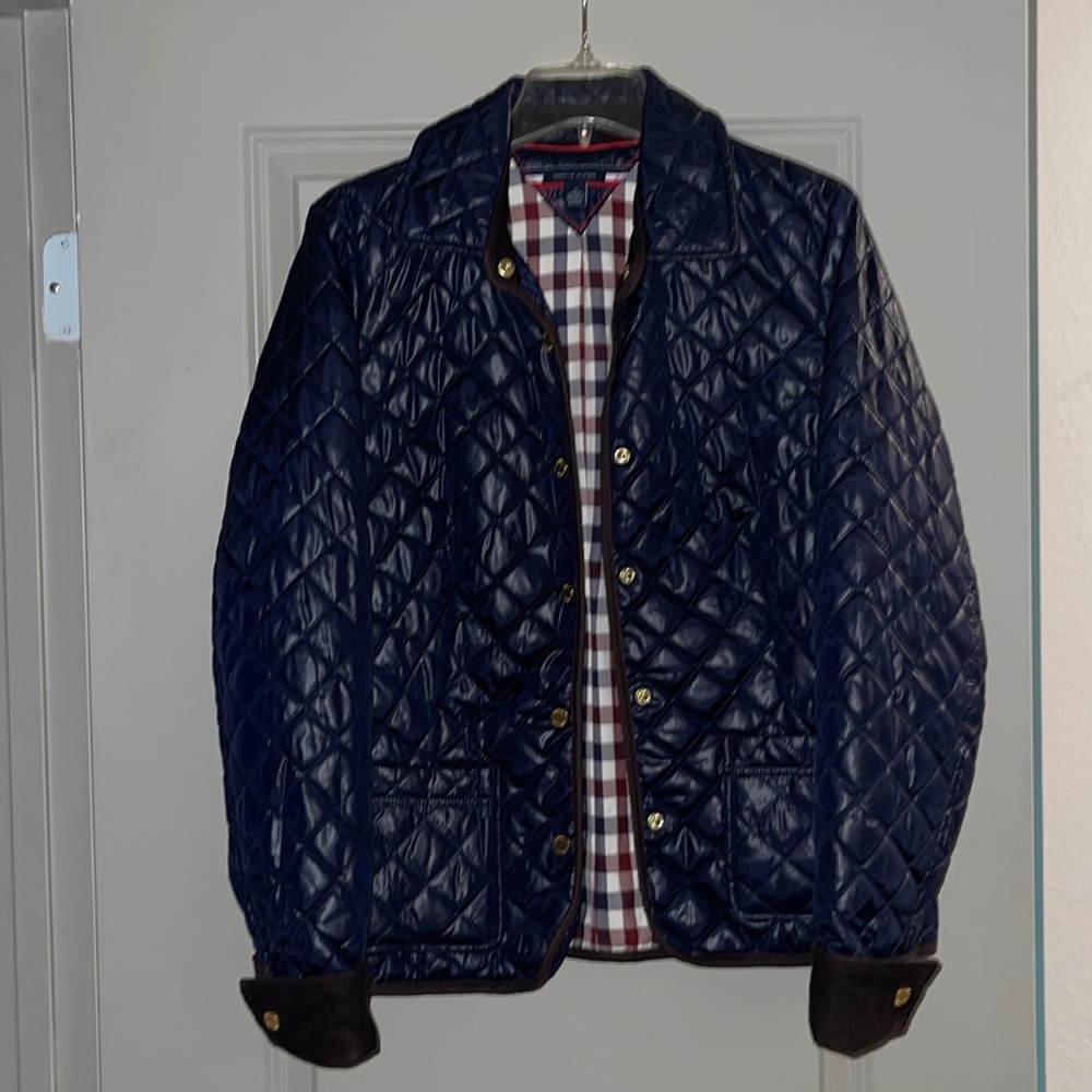 Tommy Hilfiger bomber jacket lined Gorgeous Navy blue color